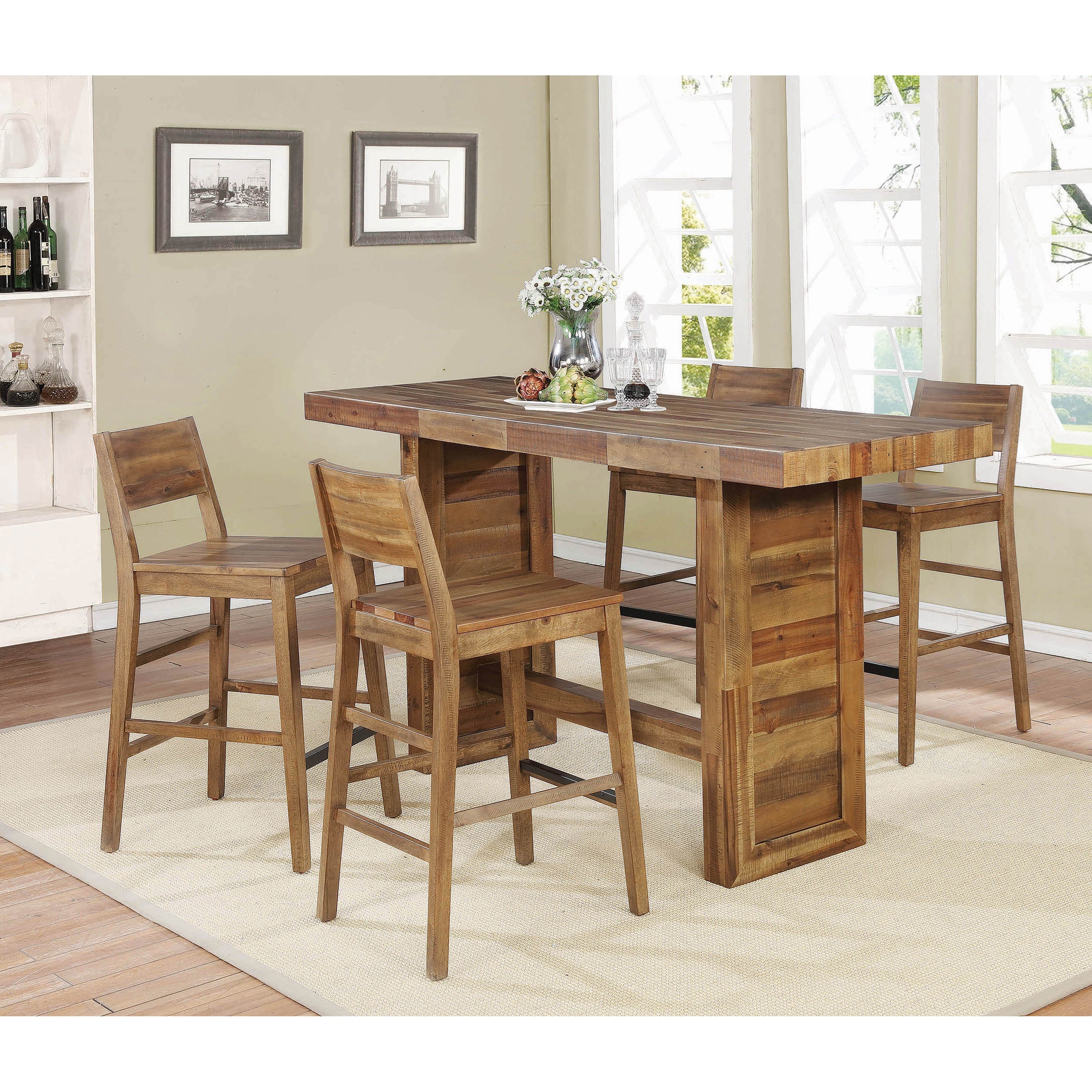 Coaster Tucson 182191+4x92 5 Piece Bar Table and Stool Set Corner